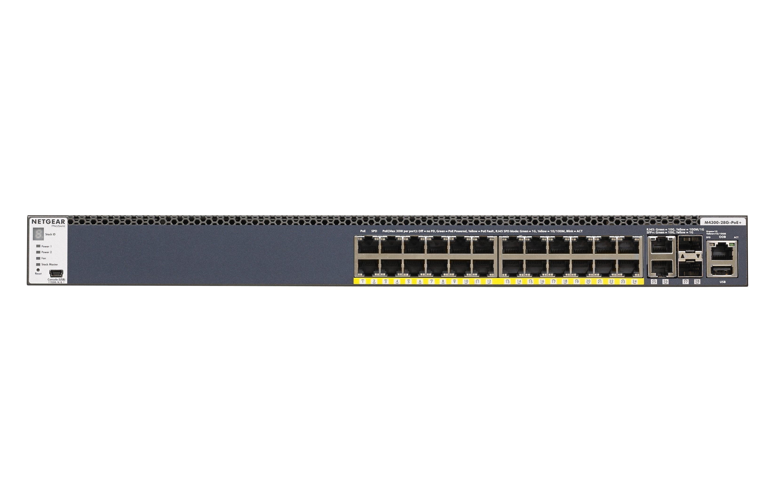 NETGEAR M4300-28G-PoE+ Stackable Managed Switch GSM4328PB-100NES