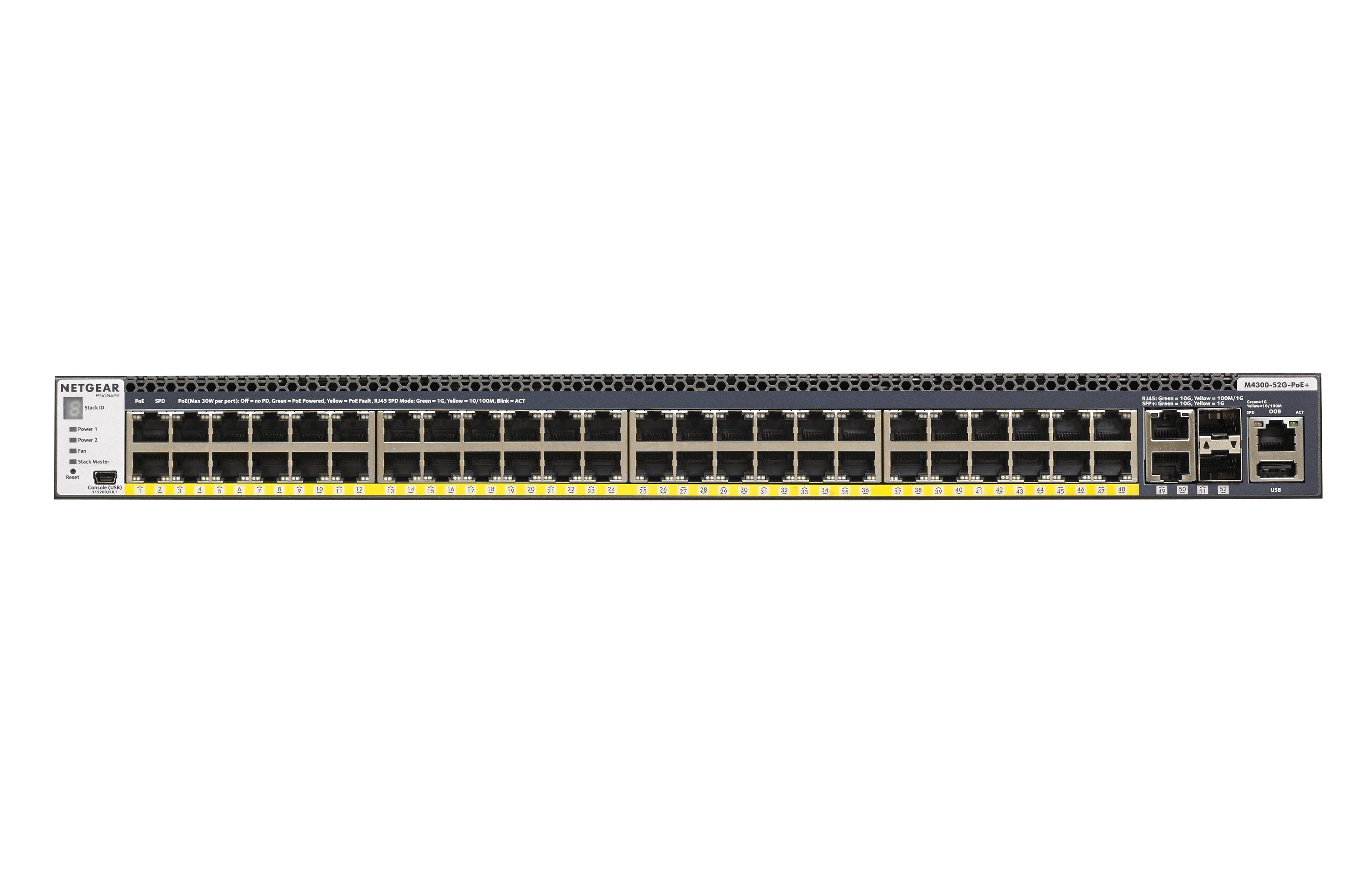 NETGEAR M4300-52G 48-Port PoE+ Stackable Managed Switch - 10GBASE-T Enterprise | TecISoft GSM4352PB-100NES