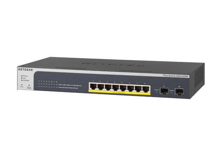 NETGEAR ProSAFE 8-Port PoE+ Gigabit Smart Switch with 2 SFP Ports GS510TPP-100NAS