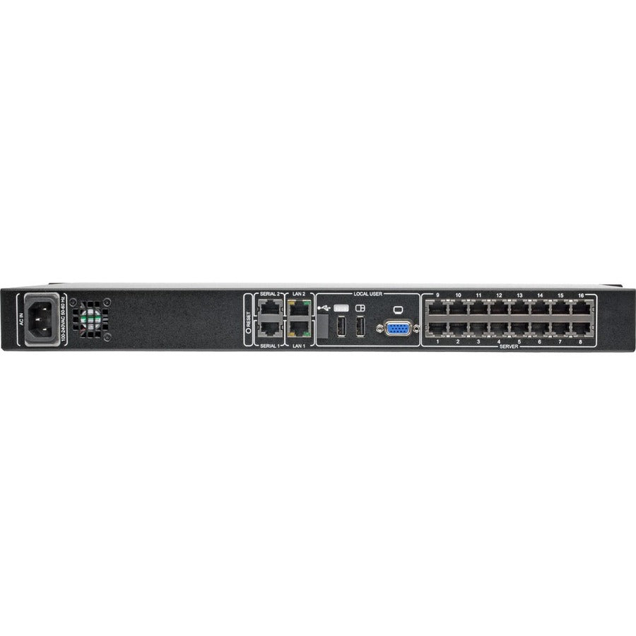 NetCommander 16-Port Cat5 KVM over IP Switch - 1U Rack Mount | Tripp Lite by Eaton B072-016-1-IP
