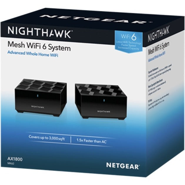 Netgear Nighthawk MK62 Wi-Fi 6 IEEE 802.11ax Ethernet Wireless Router MK62-100NAS