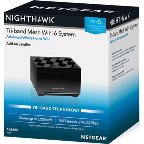 Netgear Nighthawk MS80 802.11ax 3.52 Gbit/s Wireless Range Extender MS80-100NAS