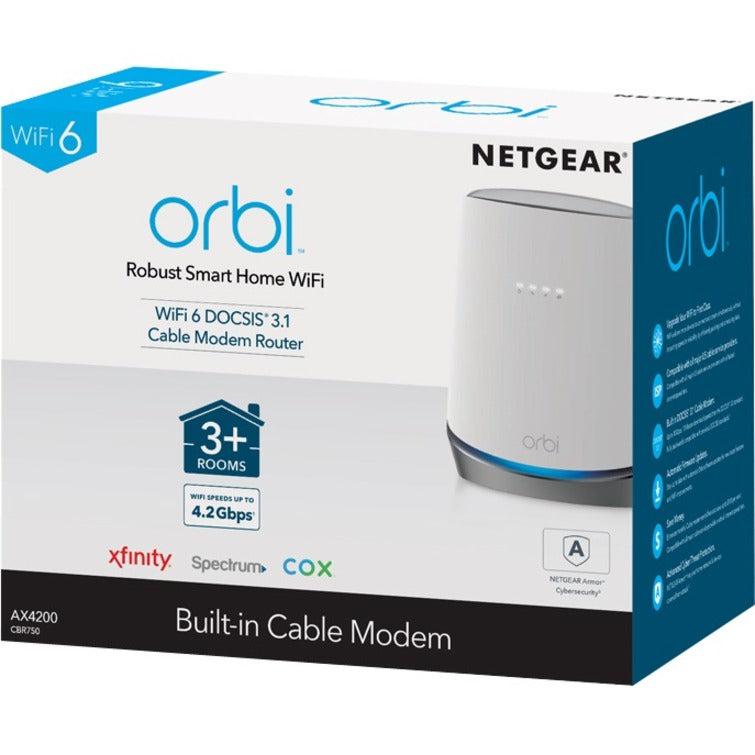 Netgear Orbi Tri-Band (2.4 Ghz / 5 Ghz / 5 Ghz) Wi-Fi 6 (802.11Ax) White 4 Internal