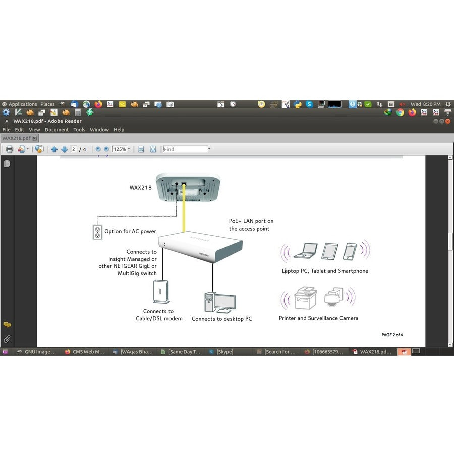 Netgear WAX218 Dual Band 802.11ax 3.52 Gbit/s Wireless Access Point - Indoor WAX218-100NAS