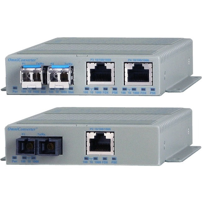 Omnitron Systems 10/100/1000 Media Converter with Power over Ethernet 9439-1-29W