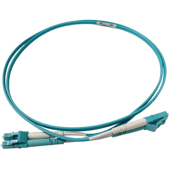 Ortronics Infinium Ultra Lc To Lc Duplex Patch Cord, 2Mm, Om4, Aqua, Riser, 4 Ft
