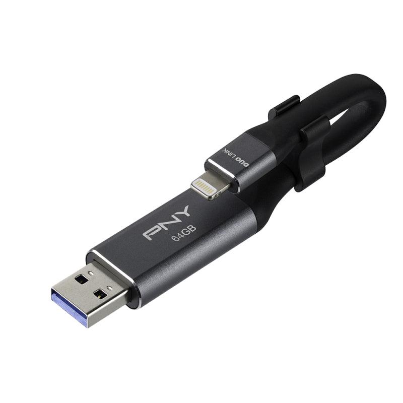 Pny Duo-Link 3.0 Usb Flash Drive 64 Gb Usb Type-A / Lightning 3.2 Gen 1 (3.1 Gen 1) Grey