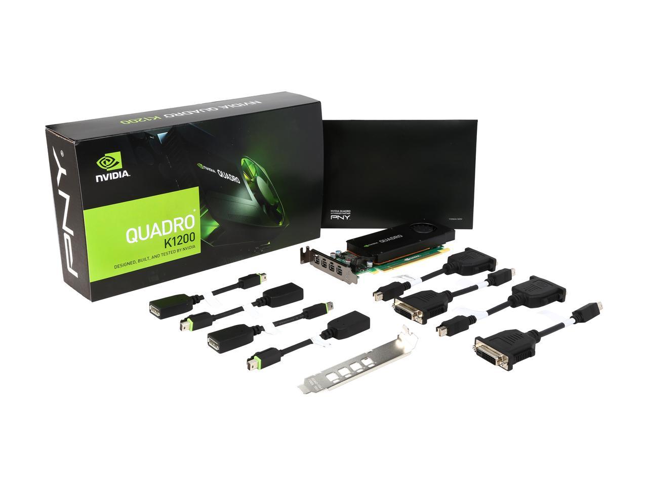 Pny Quadro K1200 Vcqk1200Dvi-Pb 4Gb 128-Bit Gddr5 Pci Express 2.0 Atx Or Sff Workstation Video Card For Dvi