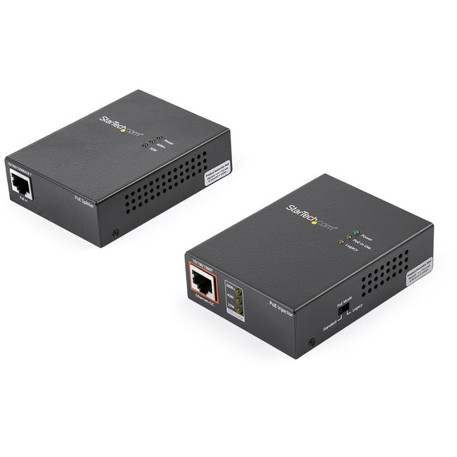 StarTech.com 1 Port Gigabit PoE Injector & Splitter Kit - 60W High/Ultra Power over Ethernet Injector 100m - 12V-24VDC Out 802.3bt Midspan UPOESPLT1G