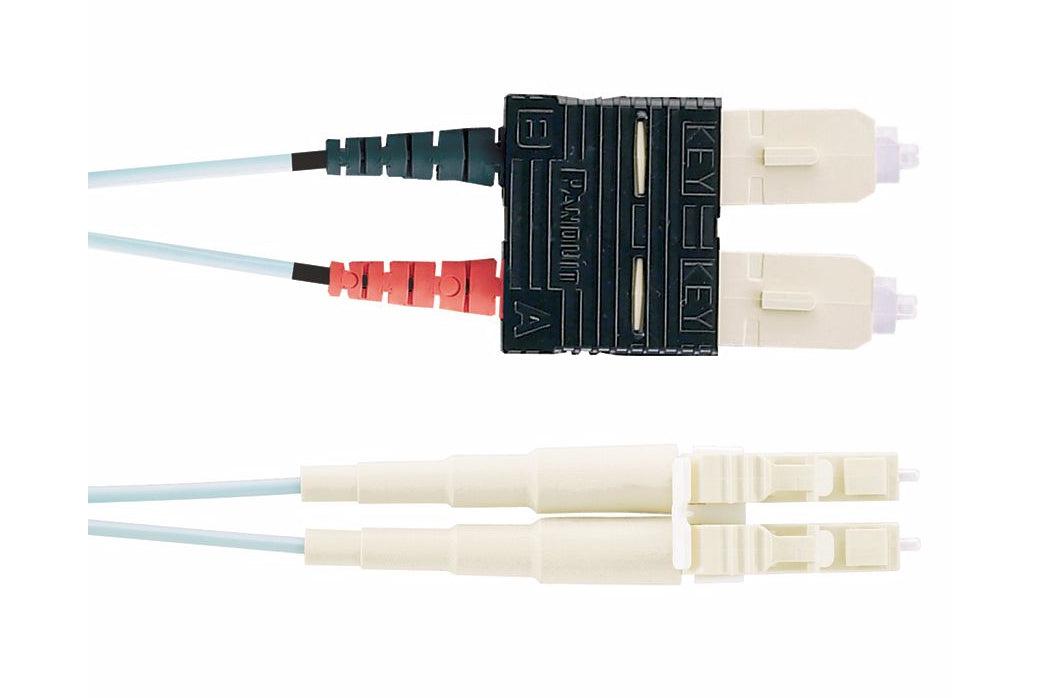 Panduit 10M Om3 Lc - Sc Duplex Fibre Optic Cable Aqua Colour