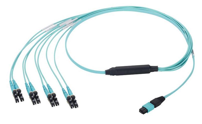Panduit Fx8Hp5Nlsqnf016 Fibre Optic Cable 4.87 M Mpo 4X Lc Ofnp Om3 Aqua Colour