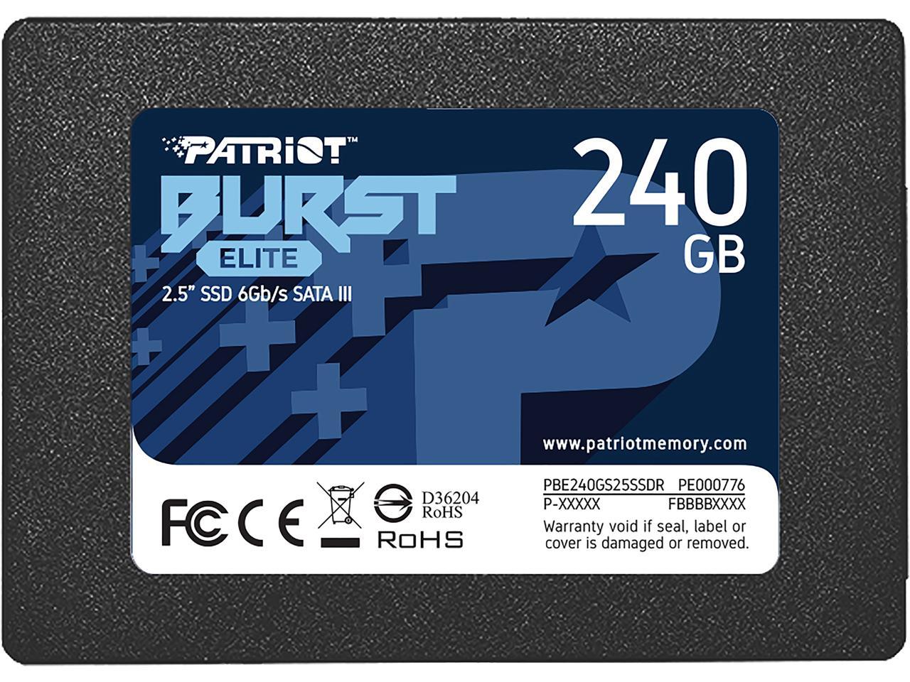 Patriot Burst Elite 2.5" 240Gb Sata Iii Internal Solid State Drive (Ssd) Pbe240Gs25Ssdr