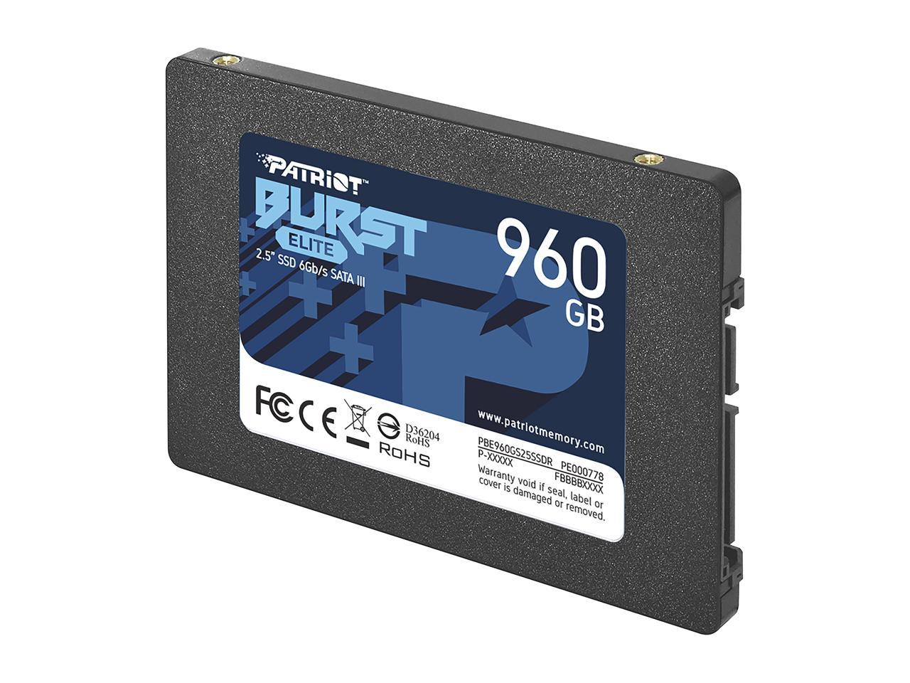 Patriot Burst Elite 2.5" 960Gb Sata Iii Internal Solid State Drive (Ssd) Pbe960Gs25Ssdr