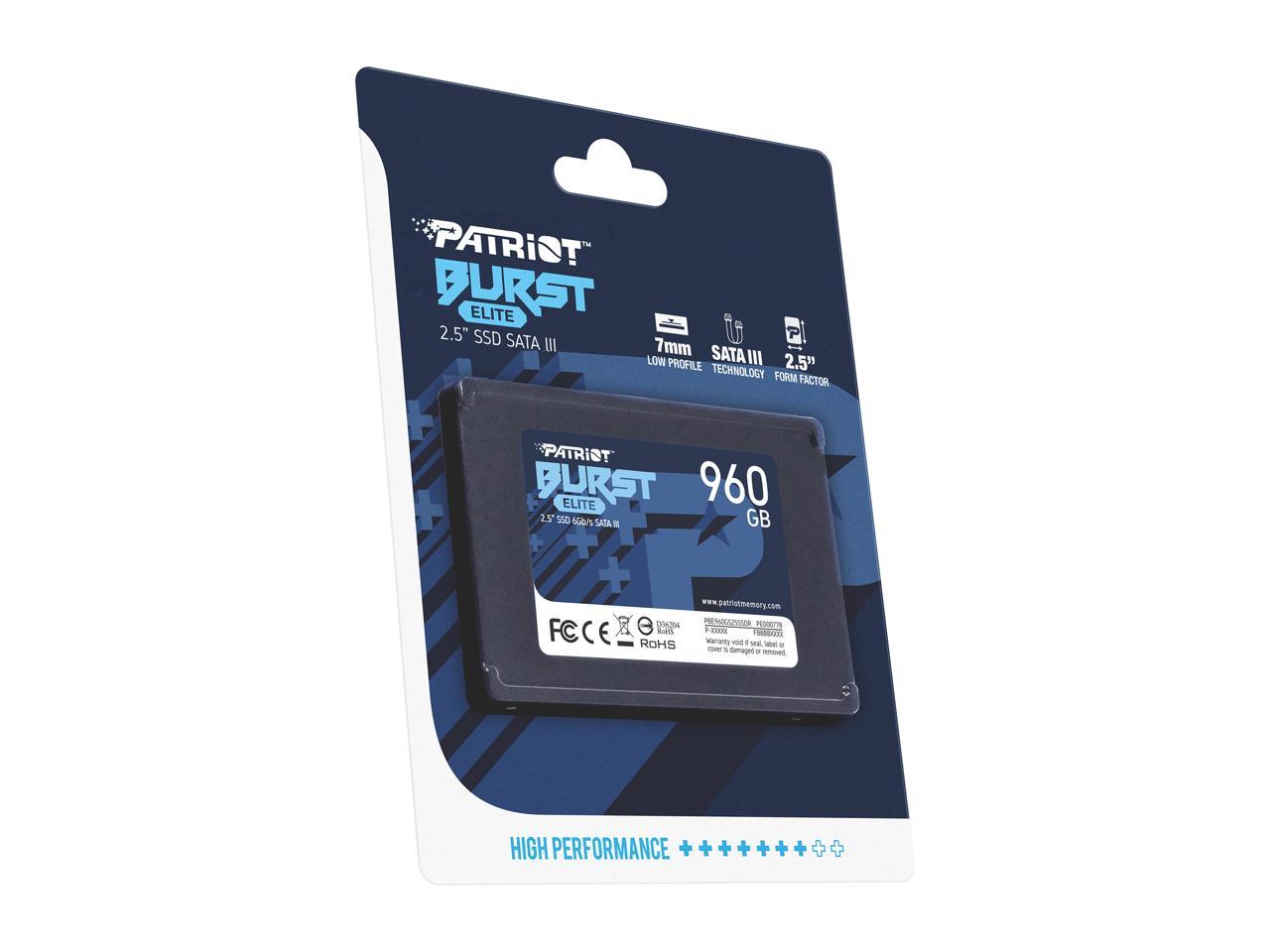 Patriot Burst Elite 2.5" 960Gb Sata Iii Internal Solid State Drive (Ssd) Pbe960Gs25Ssdr