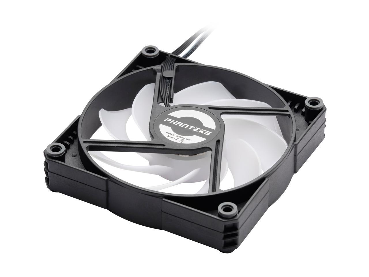 Phanteks Sk120 Drgb Pwm Fan - 120Mm Fan, High Airflow Nine-Blade Design, Digital Rgb Lighting, Rubber Dampening Washers - Black Single Pack