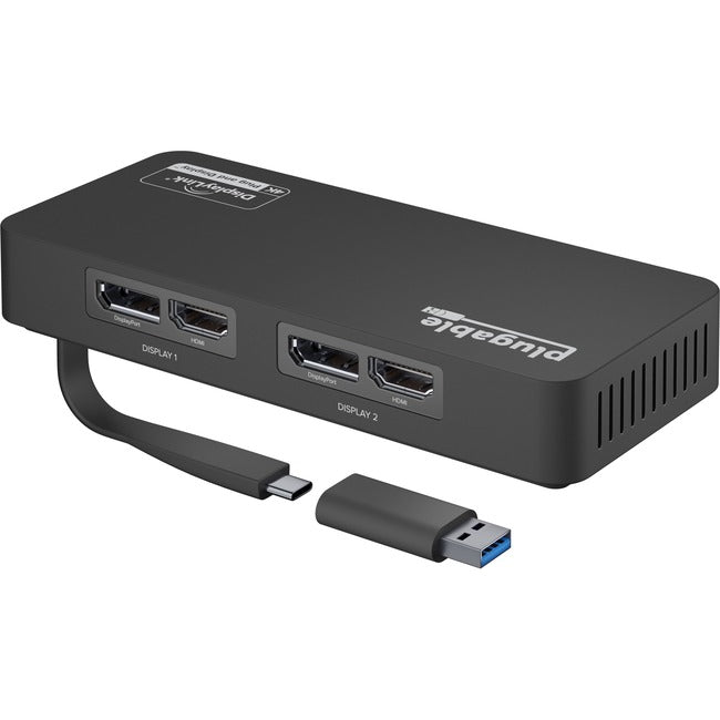 Plugable 4K DisplayPort and HDMI Dual Monitor Adapter for USB 3.0 and USB-C USBC-6950U