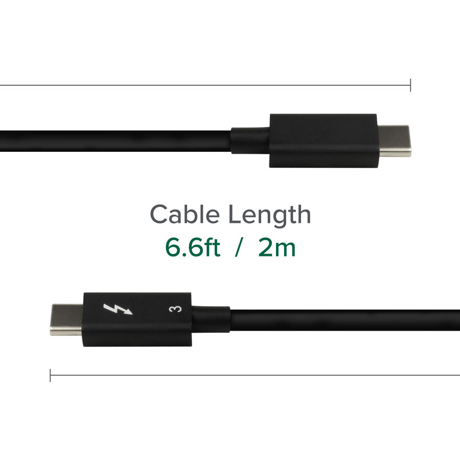 Plugable Thunderbolt 3 Cable 20Gbps Supports 100W (20V, 5A) Charging TBT3-20G2M
