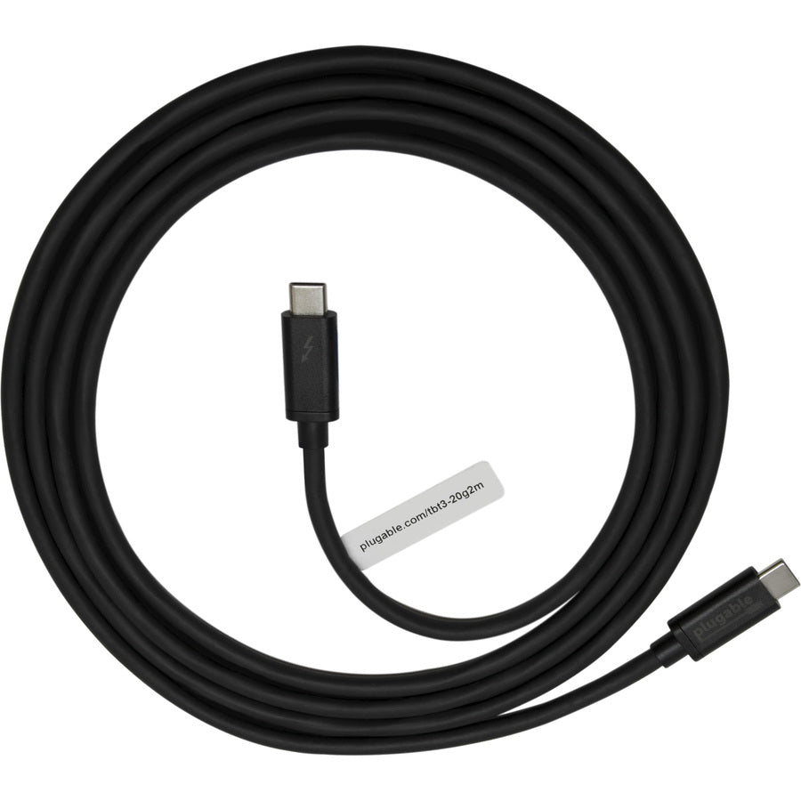 Plugable Thunderbolt 3 Cable 20Gbps Supports 100W (20V, 5A) Charging TBT3-20G2M