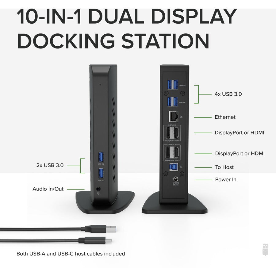 Plugable USB 3.0 and USB-C Dual 4K Display Docking Station with DisplayPort and HDMI for Windows and Mac UD-6950Z