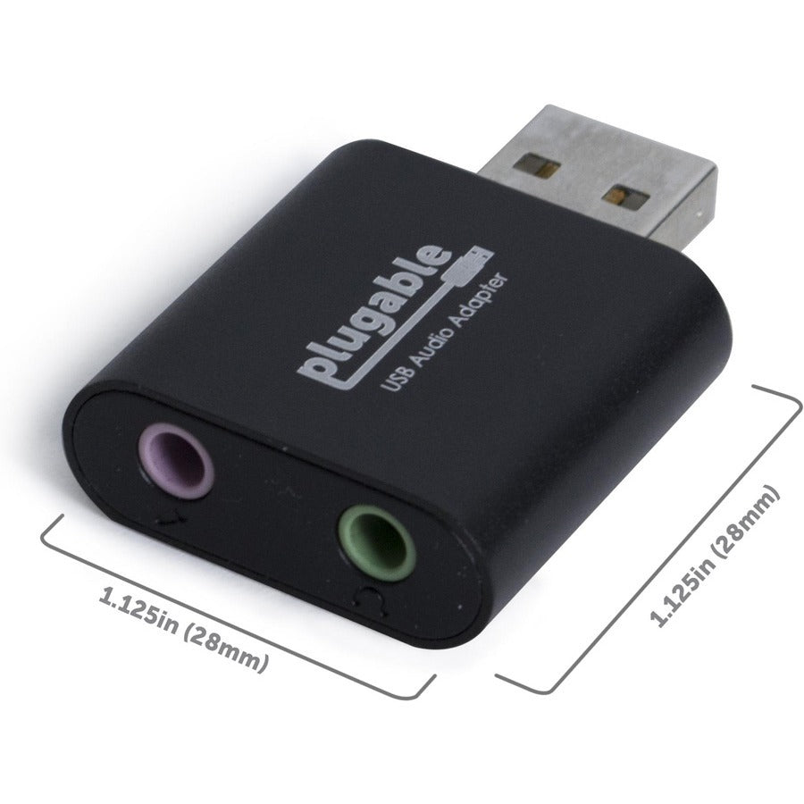 Plugable USB Audio Adapter with 3.5mm Speaker-Headphone and Microphone Jack, Add an External Stereo Sound Card to Any PC USB-AUDIO