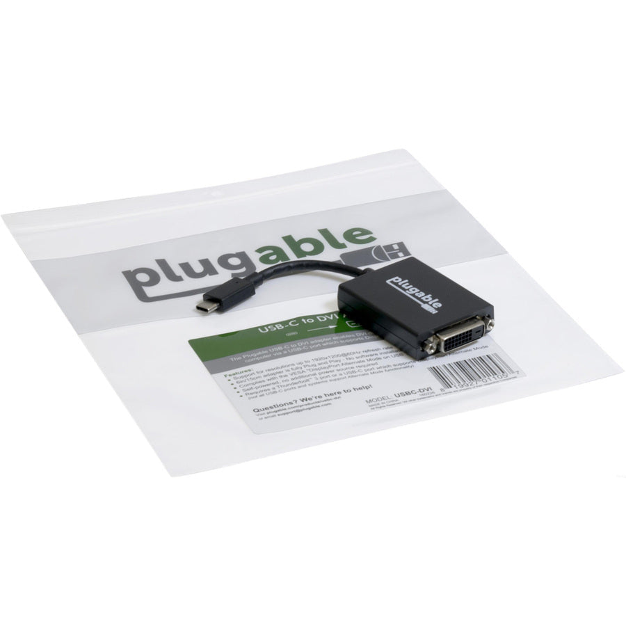 Plugable USB C to DVI Adapter - Connect Your USB-C Laptop to a DVI Display up to 1920x1200 USBC-DVI