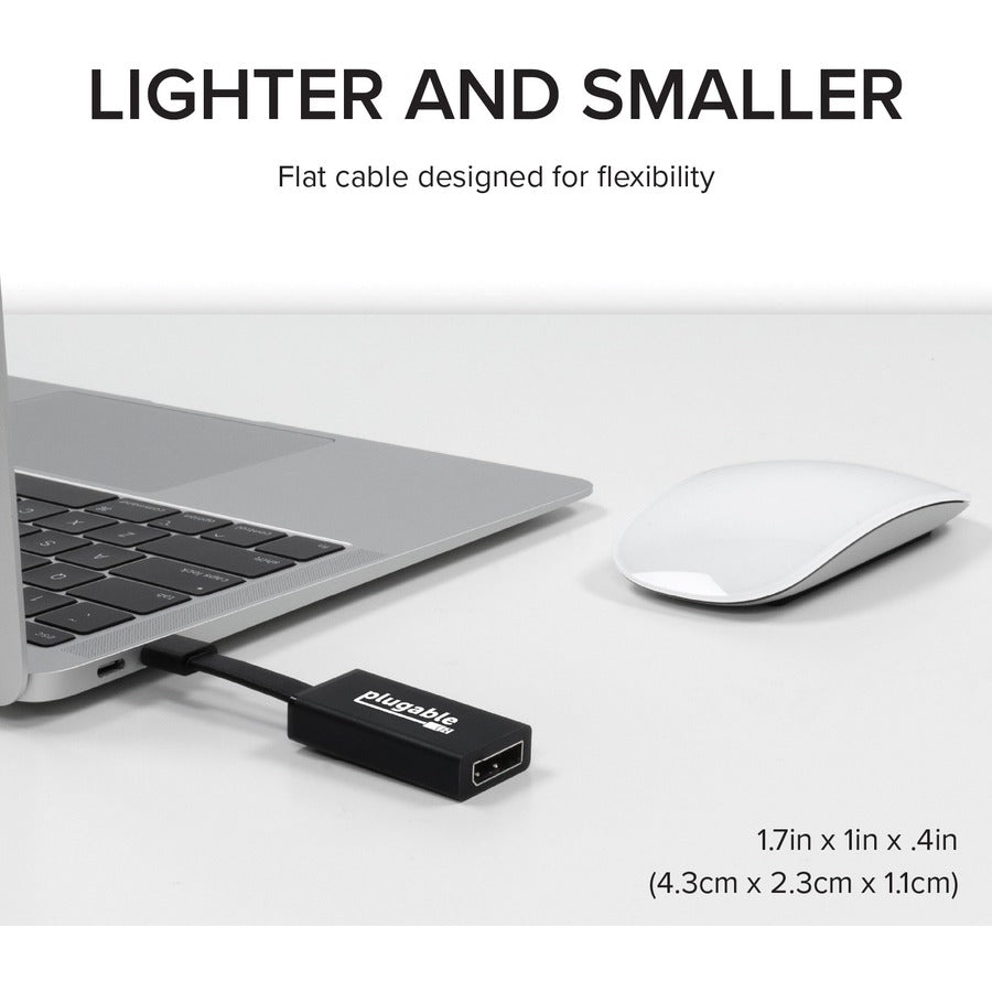 Plugable USB C to DisplayPort Adapter 4K 60Hz, Thunderbolt 3 to DisplayPort Adapter USBC-TDP