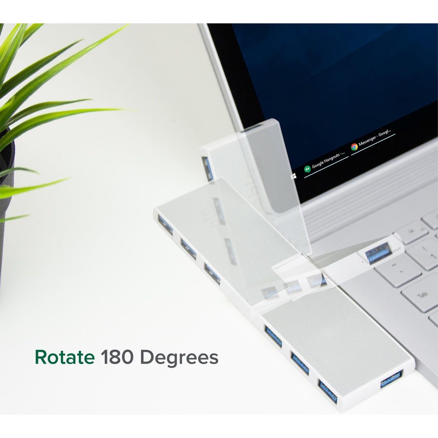 Plugable USB Hub, Rotating 4 Port USB 3.0 Hub, Powered USB Hub USB3-HUB4R