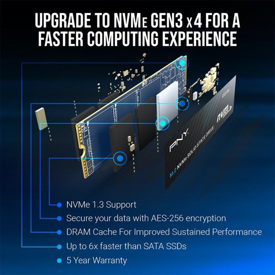 Pny Cs2130 M.2 2280 8Tb Pci-Express 3.0 X4, Nvme 1.3 3D Nand Internal Solid State Drive (Ssd) M280Cs2130-8Tb-Rb