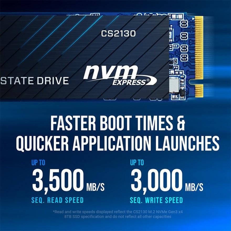 Pny Cs2130 M.2 2280 8Tb Pci-Express 3.0 X4, Nvme 1.3 3D Nand Internal Solid State Drive (Ssd) M280Cs2130-8Tb-Rb