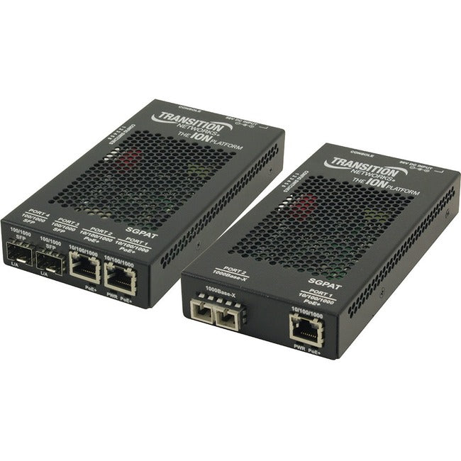 PoE+ Media Converter - Transition Networks SGPAT1040 Gigabit Ethernet Switch | Tecisoft SGPAT1040-305-NA