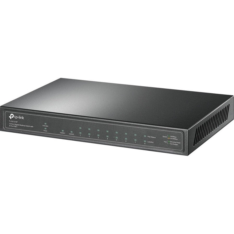PoE+ Switch - 10 Port Gigabit Desktop Switch with Power over Ethernet | TeCiSoft TL-SG1210P