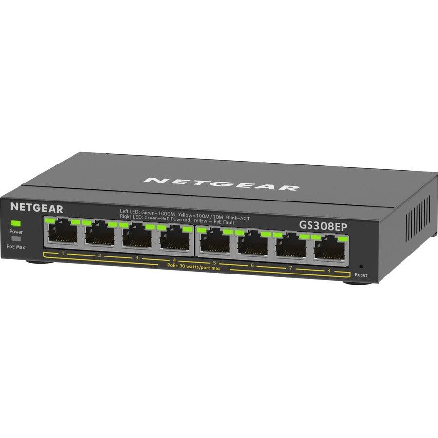 PoE+ Switch 8-Port - Gigabit Ethernet Plus Switch 62W | NETGEAR GS308EP-100NAS