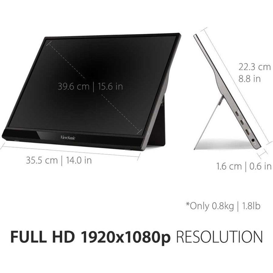Portable Monitor 15.6 Inch - ViewSonic VG1655 FHD USB-C Display | TecISoft