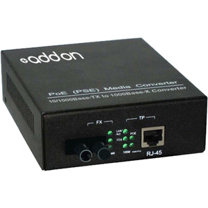 Power Over Ethernet Media Converter - 10/100/1000Base-TX to 1000Base-BXU 20km | AddOn ADD-GMCP-BX-UST