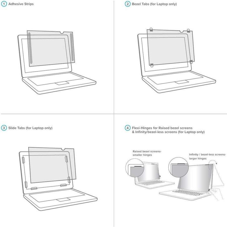 Privacy Screen for 17 Inch Widescreen Laptops - Antimicrobial 4Vu Filter | Targus ASF17USZ