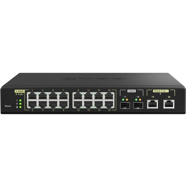 QNAP Managed Switch QSW-M2116P-2T2S - 16-Port 2.5GbE PoE++ L2 Switch | TecISoft QSW-M2116P-2T2S-US