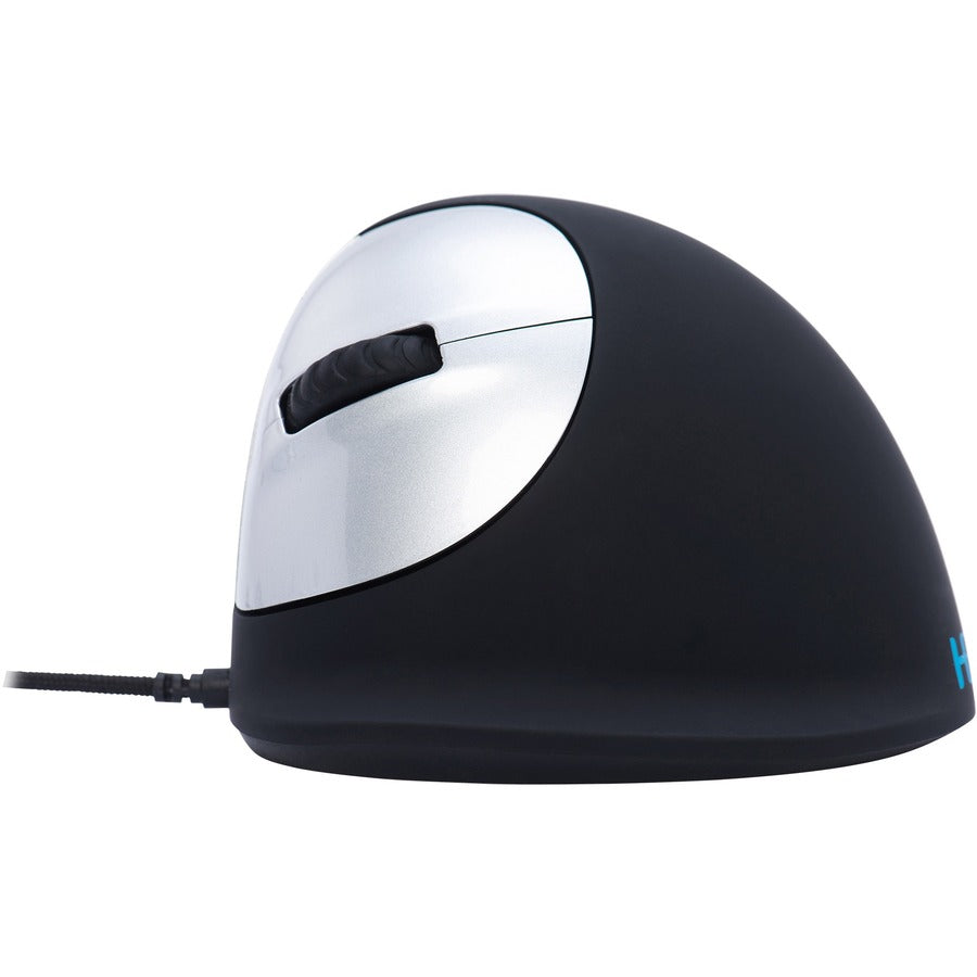 R-Go HE Break ergonomic mouse, vertical mouse with break software, prevents RSI, medium(hand length 165-185mm), left handed, wired, black RGOBRHESML