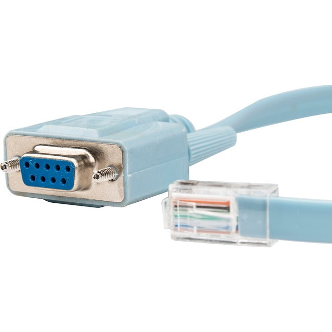 Rocstor Premium 6 Ft Cisco&Reg; Console Router Cable - Rj45 (M) - Db9 (F) - Rj-45 Male Network - Db-9 Female Serial - Blue - Blue Cisco Router Cable - M/F