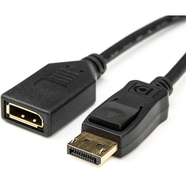 Rocstor Premium 6 Ft Displayport Video Extension Cable - M/F - Displayport Male Video - Displayport Female Video - Black - Display Port Video Extension Cable