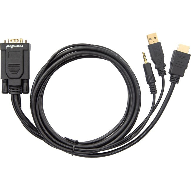 Rocstor Premium 6ft VGA to HDMI Converter Cable with Power and Audio Support M/M Y10C264-B1