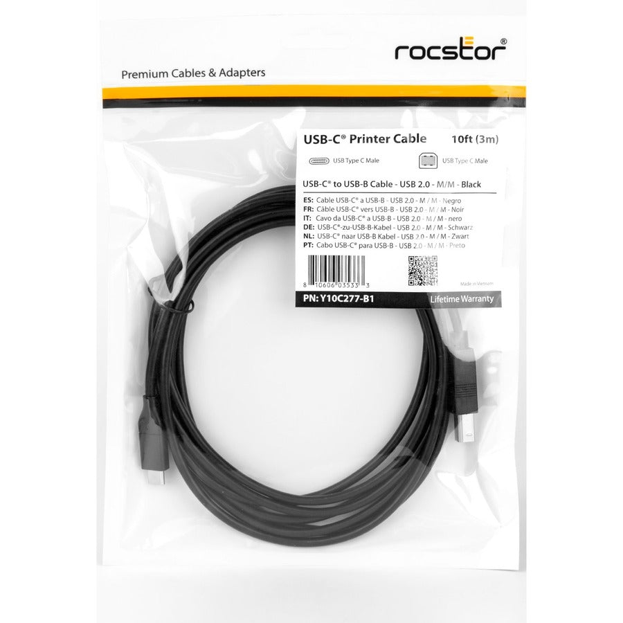 Rocstor Premium USB-C to USB-B Cable Y10C277-B1