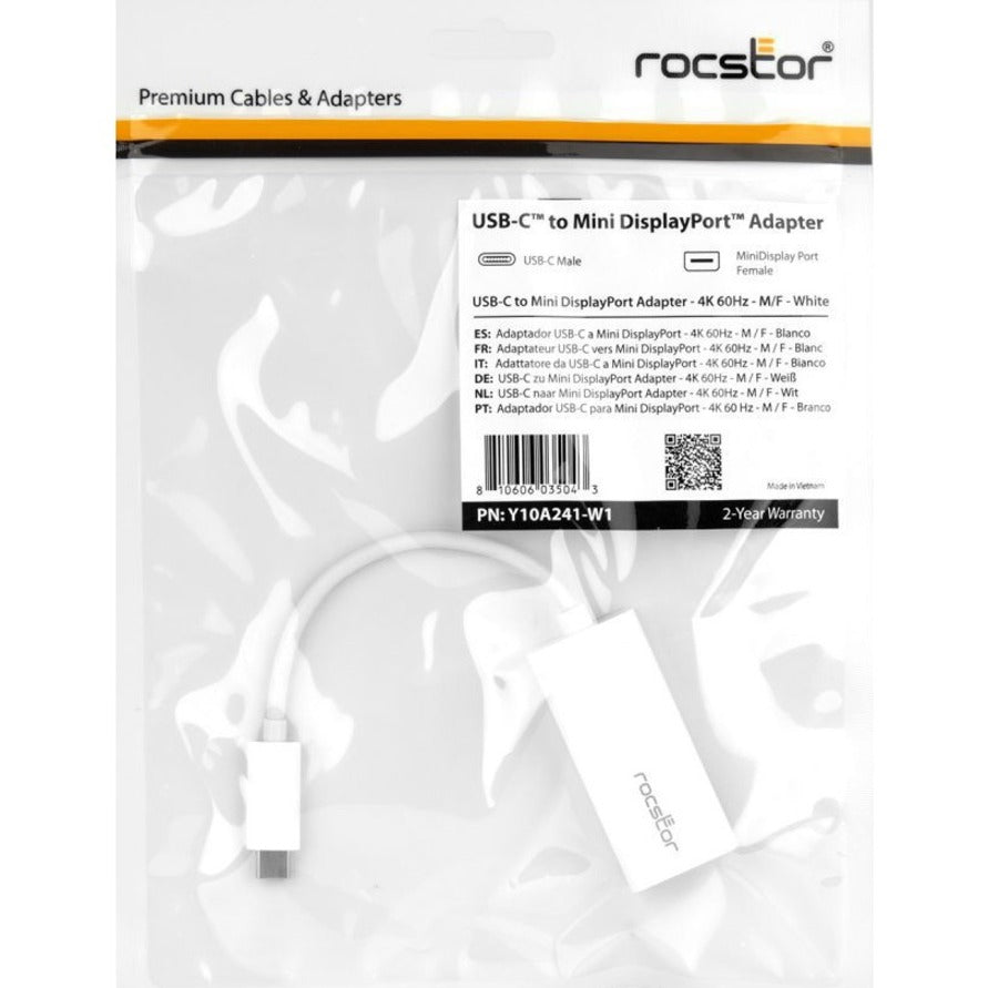 Rocstor USB C to Mini DisplayPort Adapter - USB C to mDP Adapter - 4K 60Hz Y10A241-W1