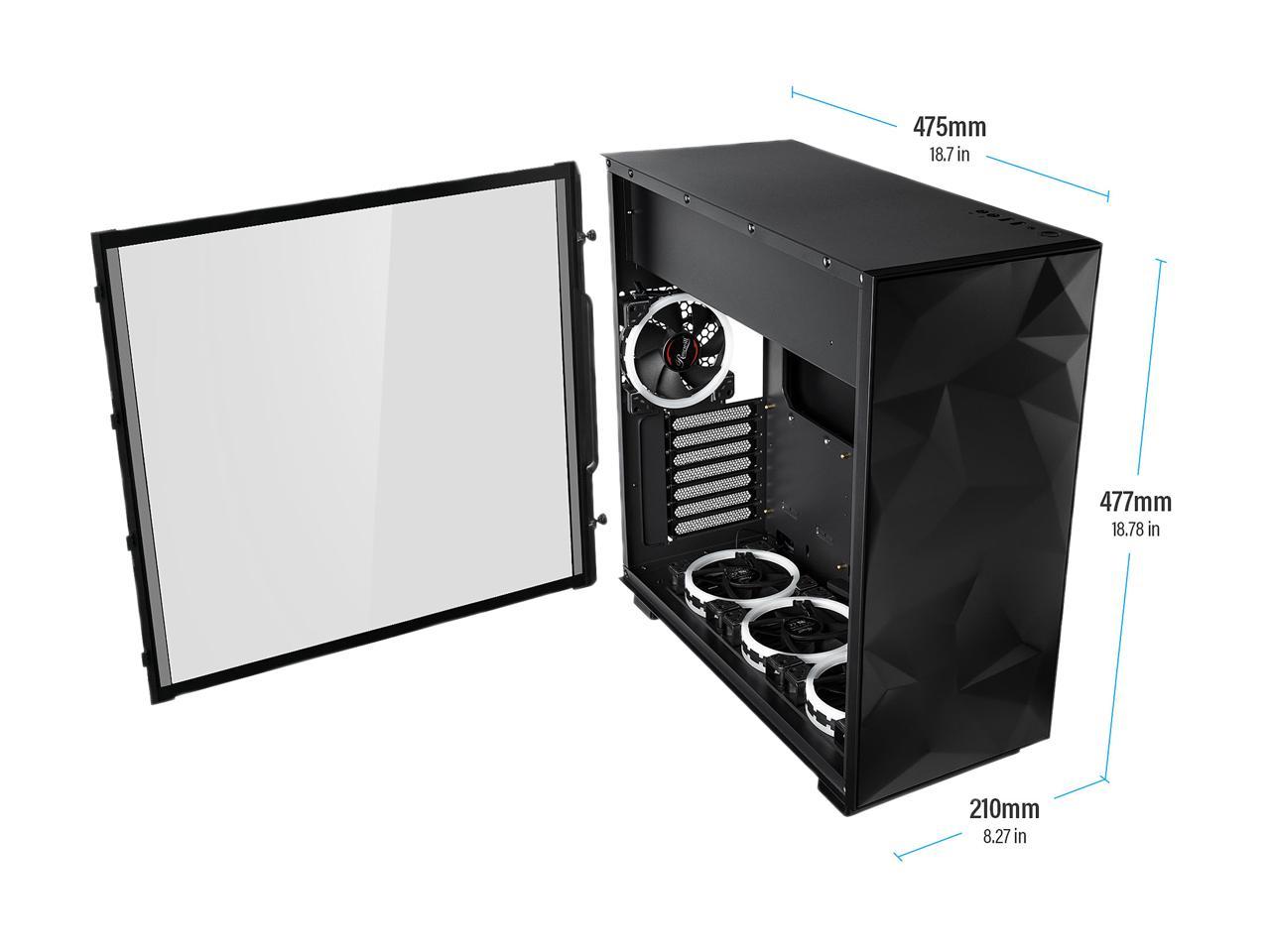 Rosewill Atx Mid Tower Gaming Pc Computer Case With Rgb Software Sync Dual Ring Rgb Led Fans