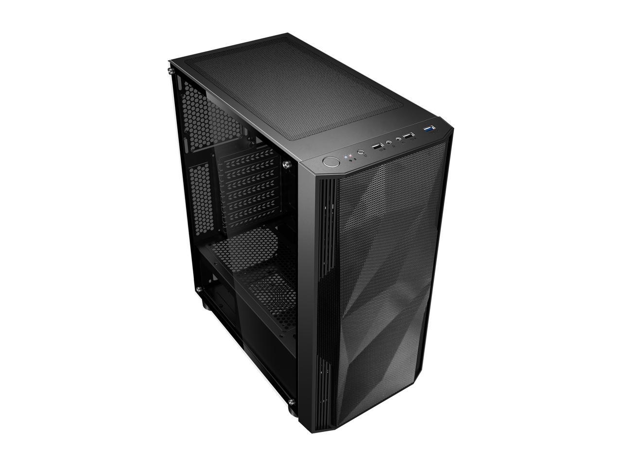 Sama Sama-3D Black Steel / Tempered Glass Atx Mid Tower Computer Case
