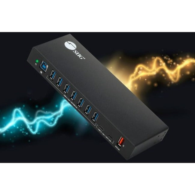 SIIG 10 Port Industrial USB 3.1 Gen 1 Hub with Dual USB-C & 65W Charging ID-US0811-S1