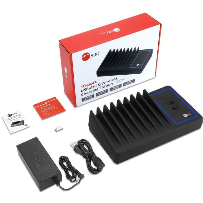 Siig 10-Port Usb-A/C & Wireless Charging Station - 150W