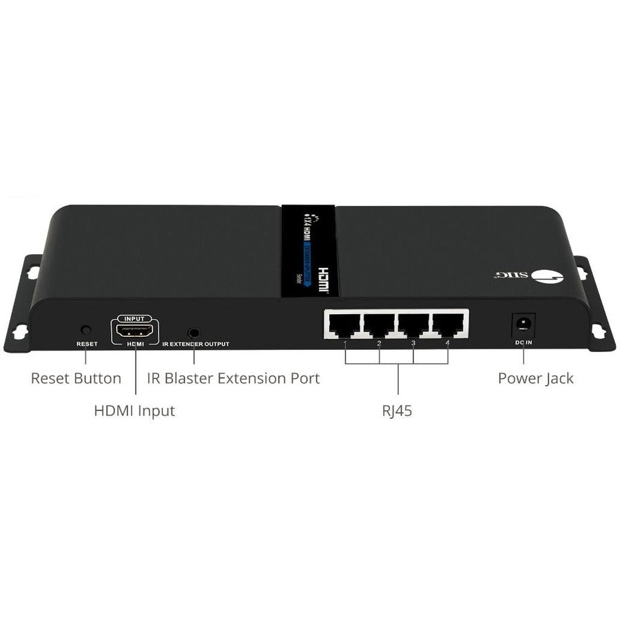 SIIG 1x4 1080p HDMI Splitter HDbitT over IP Extender Kit - 120m CE-H26V11-S1