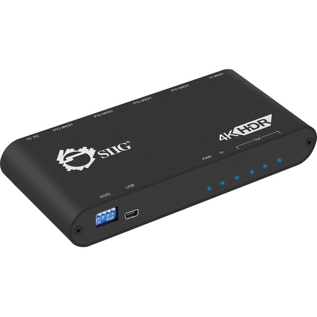 SIIG 1x4 HDMI 2.0 Splitter / Distribution Amplifier with Auto Video Scaling - 4K 60Hz HDR CE-H22Y11-S1