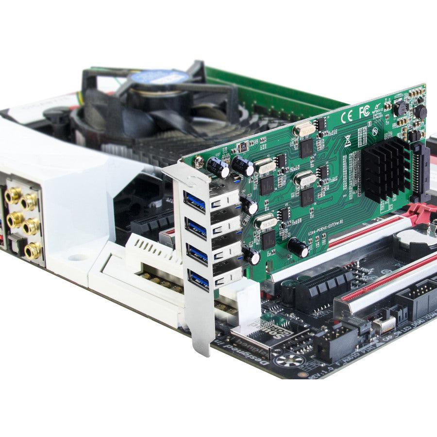 SIIG 4-Port USB 3.0 PCIe Card with 4 Dedicated 5Gbps Channels (USB 3.2 Gen 1) - Quad Core 20Gbps - UASP - SATA Power - Low Profile PCIe Adapter Card JU-P40811-S1