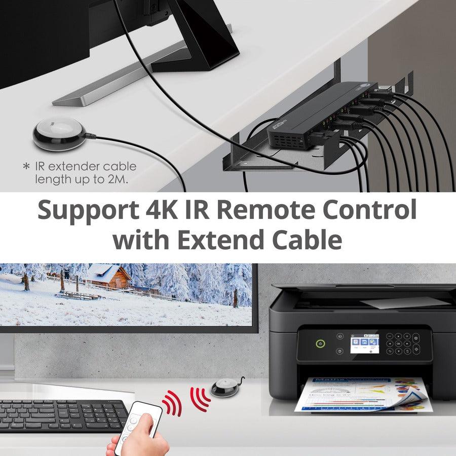 SIIG CE-KV0D11-S1 4x1 DisplayPort 4K KVM Switch - USB 3.0 Remote Control | SIIG